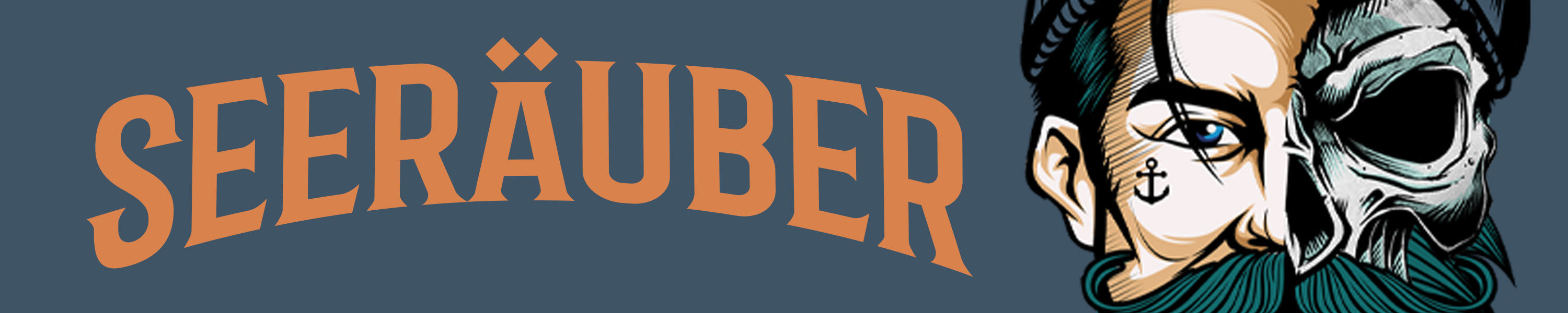 Banner der Webseite Seeräuber mit dem Seeräuberkopf und Schriftzug