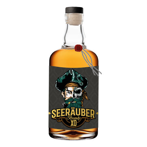Eine Flasche Seeräuber Brandy XO mit 500ml Inhalt