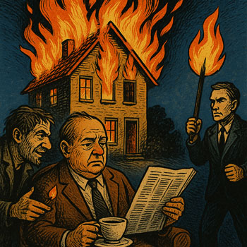 Wenn Idiologie die Augen vor der realität verschließt. Neue interpretation des Klassikers von Max Frisch - Biedermann und die Brandstifer