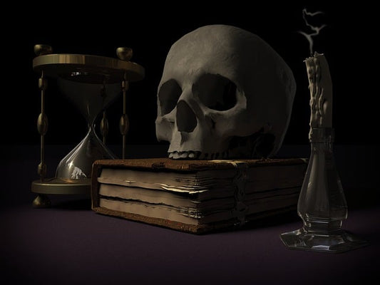 düsteres Bild mit Totenkopf