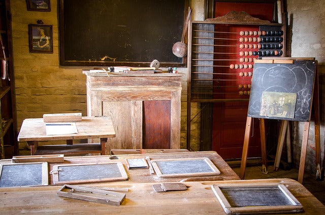 Klassenzimmer-Tafel mit um 1900 – Sturm im Kopf, Kompass im Herzen