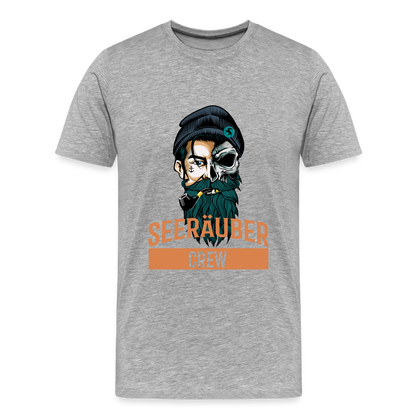 Seeräuber Crew - Männer Premium Bio T-Shirt - Grau meliert