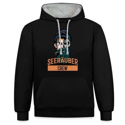 Hoodie der Seeräuber Crew - Schwarz/Grau meliert